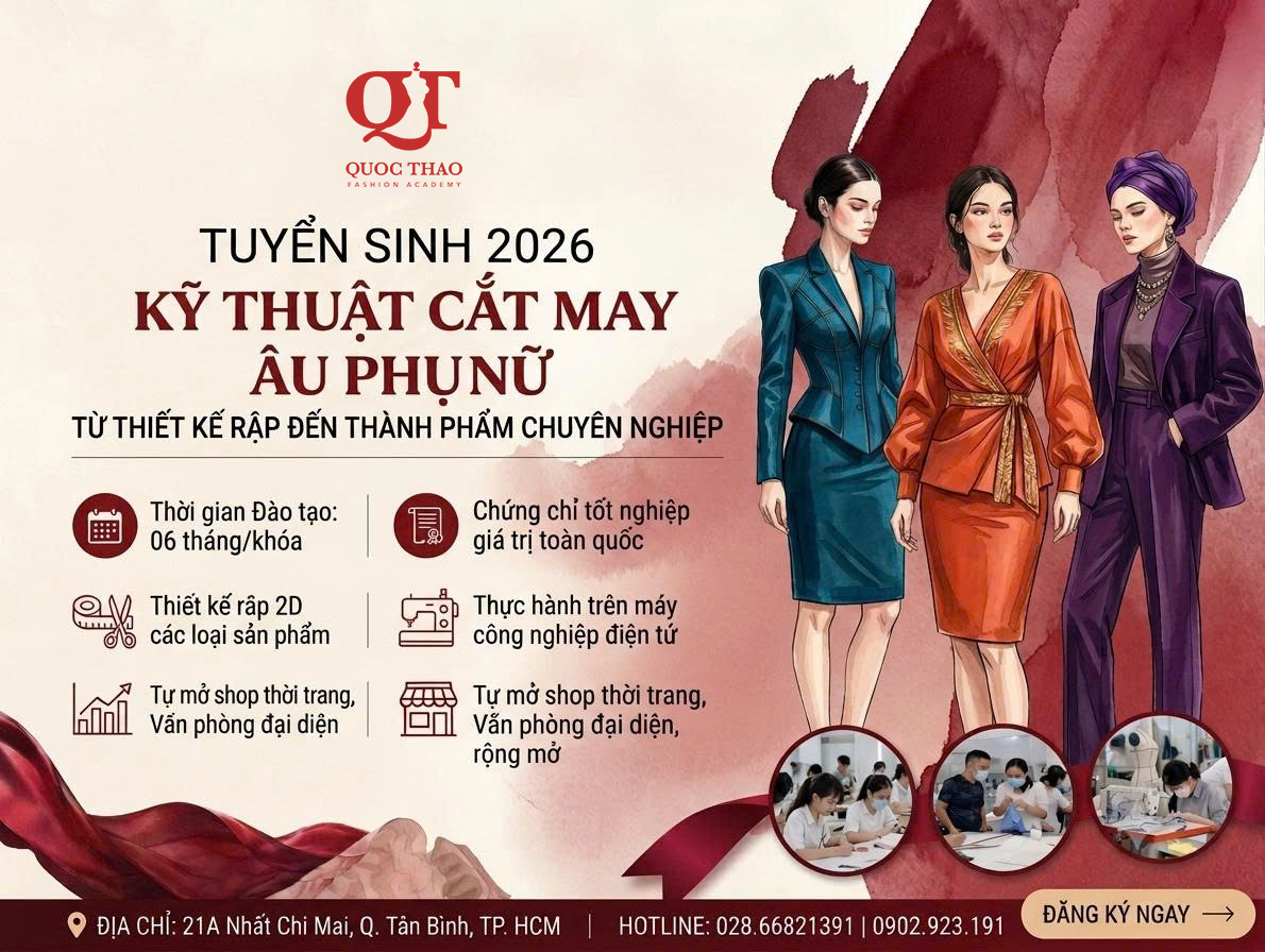 NÂNG TẦM KỸ NGHỆ CẮT MAY – CHINH PHỤC ÂU PHỤC NỮ CAO CẤP
